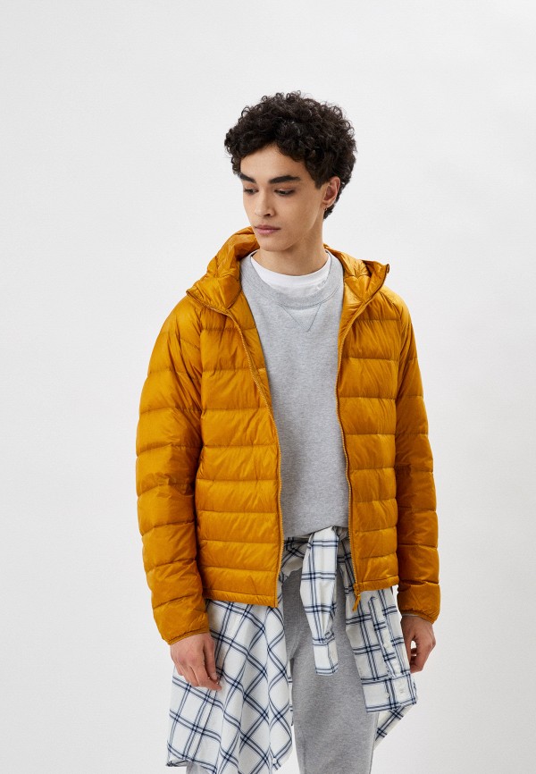 

Пуховик UNIQLO, Желтый, ультралегкий с капюшоном, 3D-крой