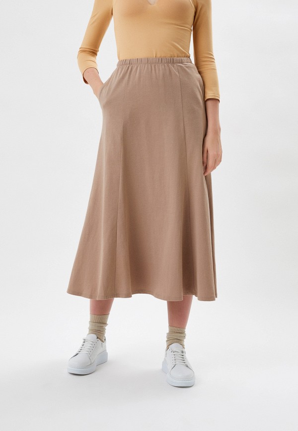 

Юбка UNIQLO, Бежевый, расклешенная