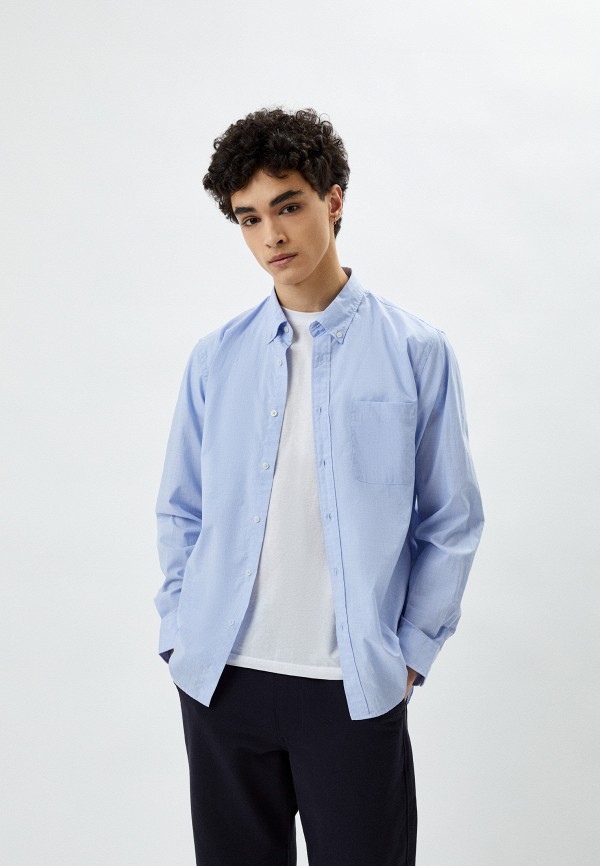 

Рубашка UNIQLO, Голубой, из экстратонкого хлопка