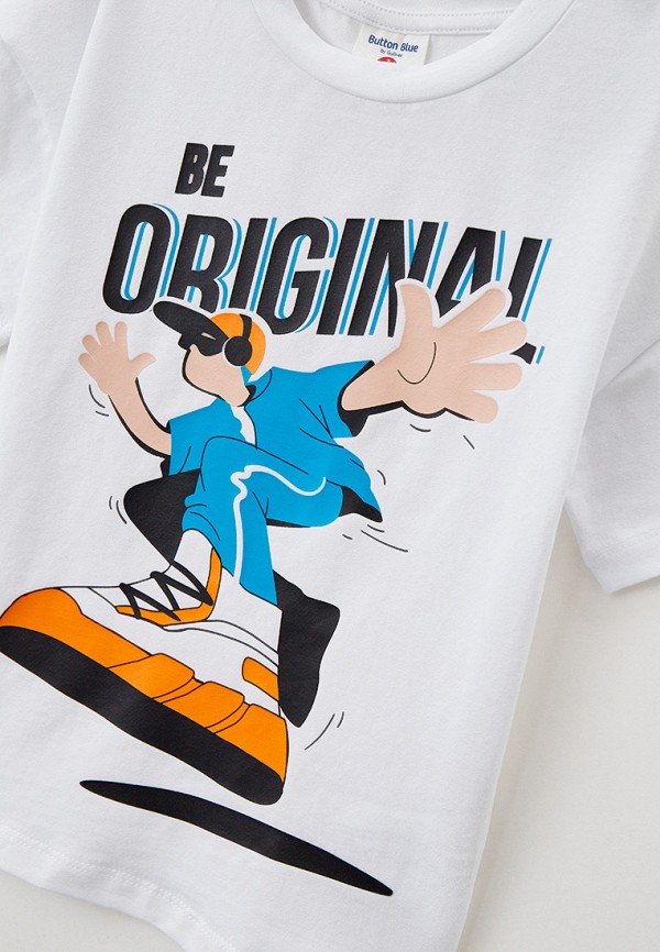 Футболка Button Blue белый, размер 110, фото 3