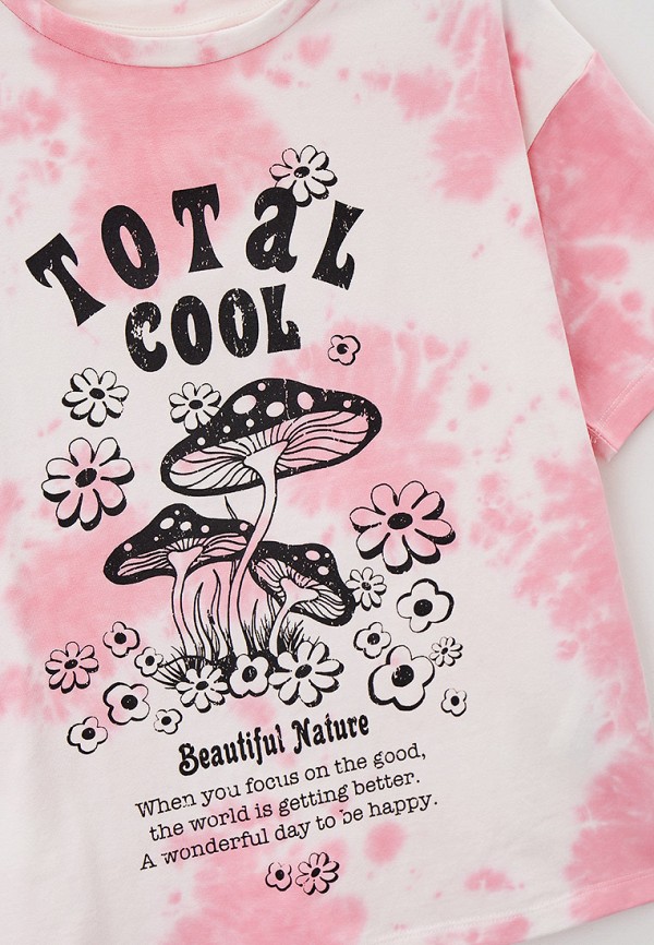 Футболка Button Blue розовый, размер 134, фото 3