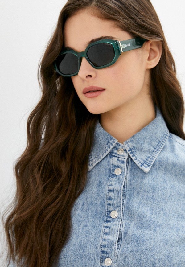 Очки солнцезащитные Polaroid зеленый, размер 55, фото 5