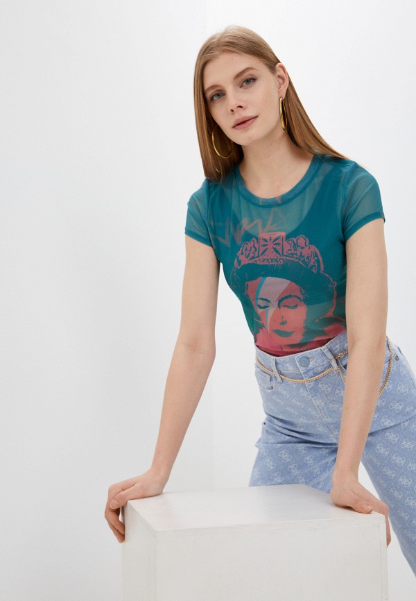 

Футболка Guess, Бирюзовый, BANKSY CAPSULE