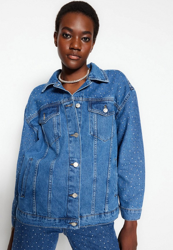 Куртка джинсовая Trendyol синий TWOSS23CE00035 RTLACJ018101