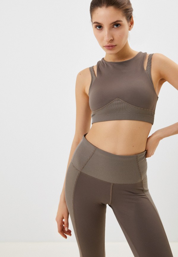 

Топ спортивный Reebok, Коричневый, Layered Bra Top