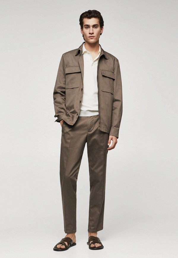 Брюки Mango Man коричневый, размер 48, фото 2