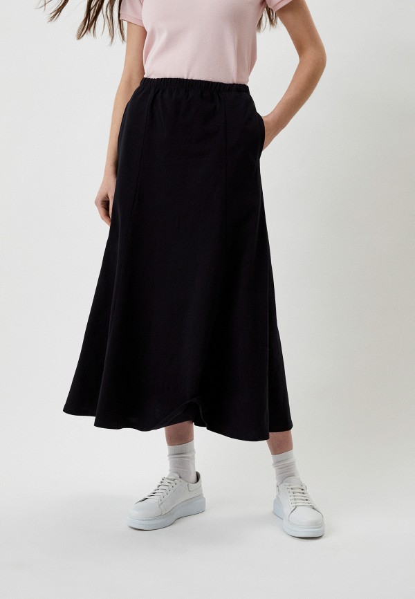 

Юбка UNIQLO, Черный, расклешенная