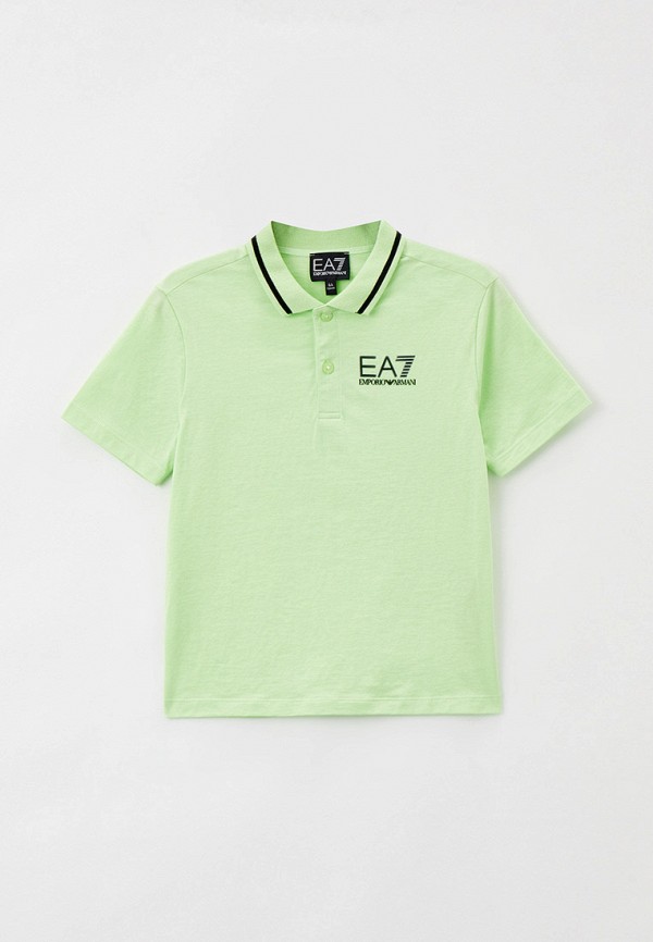 Поло EA7 зеленого цвета