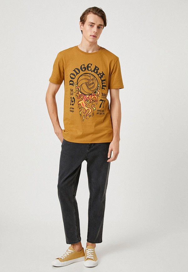 Футболка Koton коричневый, размер 56, фото 2