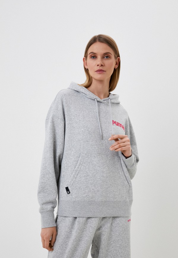 

Худи PUMA, Серый, PUMA TEAM Hoodie TR Light Gray Heather