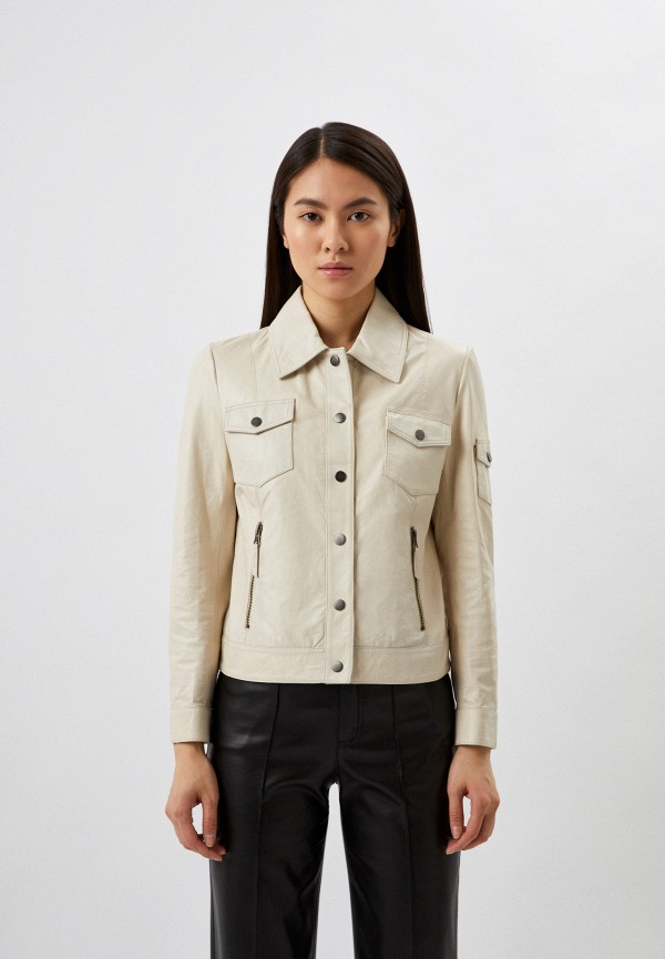 

Куртка кожаная Blouson, Бежевый