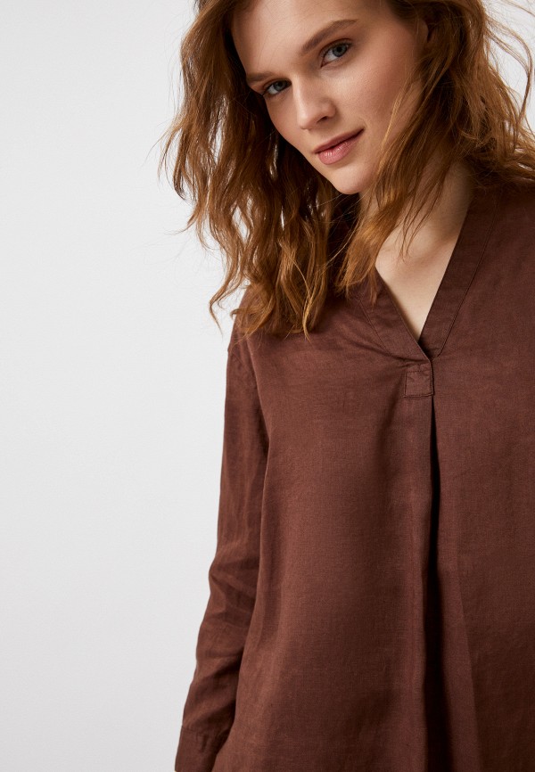 Блуза UNIQLO коричневый, размер 42, фото 4