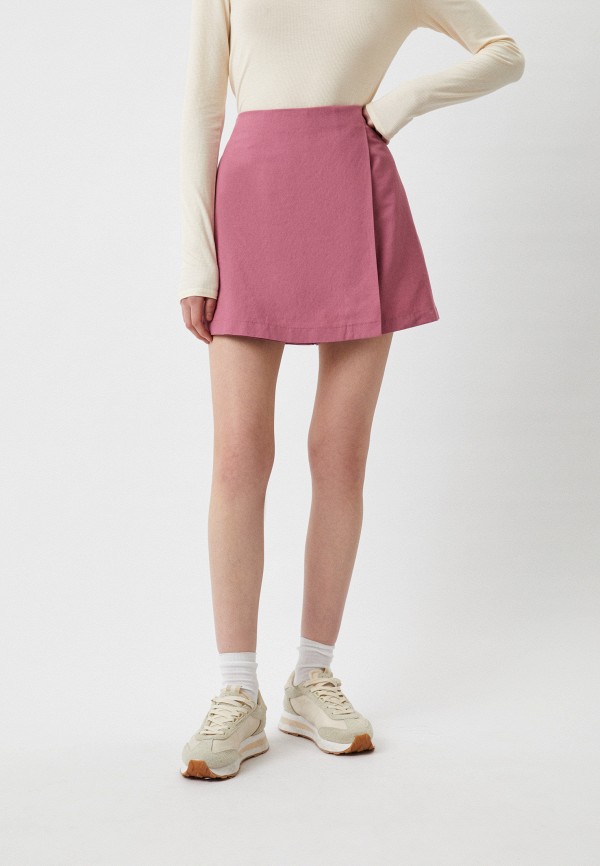 

Юбка-шорты UNIQLO, Розовый, из смесового льна