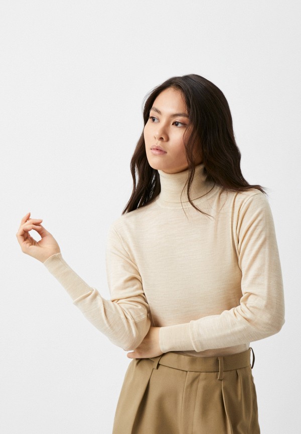 

Водолазка UNIQLO, Бежевый, из экстратонкой мериносовой шерсти Uniqlo U