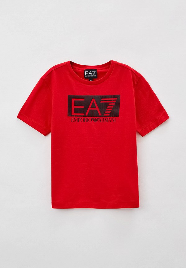 Футболка EA7 красного цвета