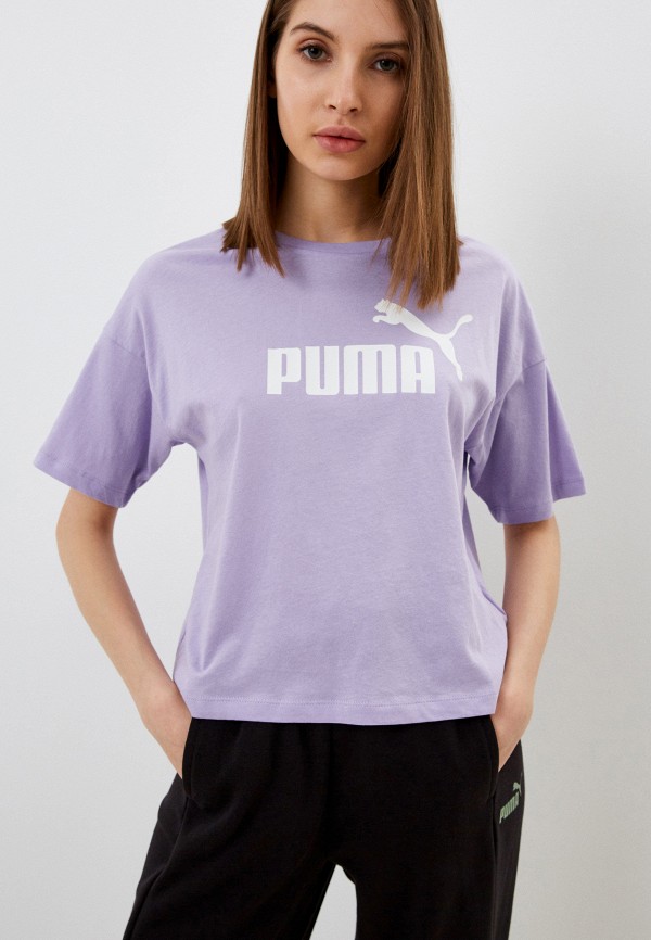 

Футболка PUMA, Фиолетовый, ESS Cropped Logo Tee Vivid Violet