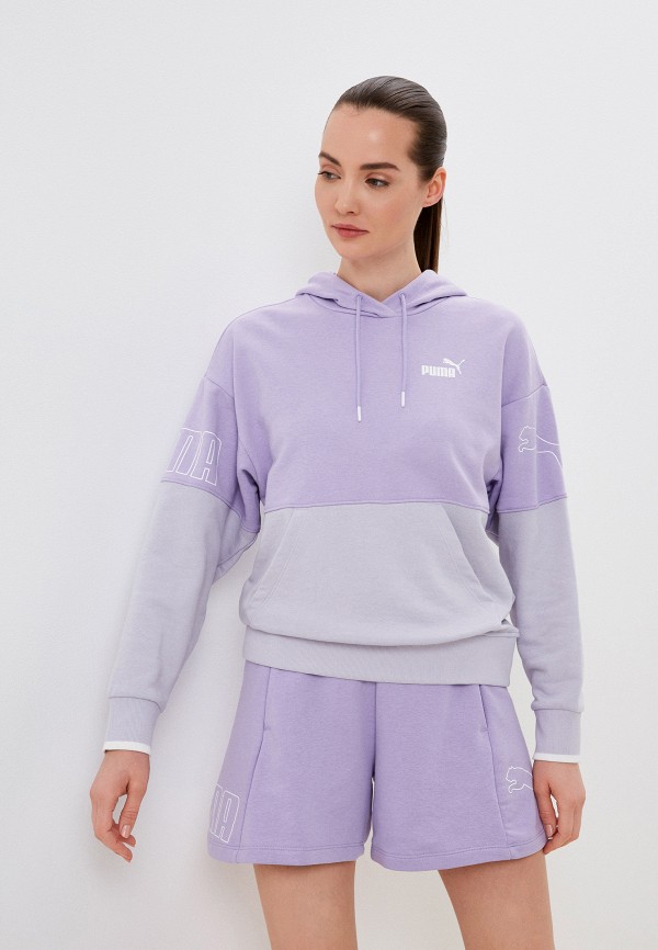 

Худи PUMA, Фиолетовый, PUMA POWER Colorblock Hoodie TR Vivid Vi