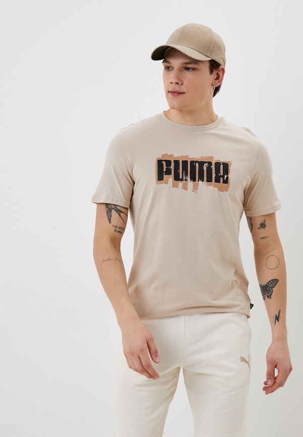 

Футболка PUMA, Бежевый, GRAPHICS Puma Wording Tee Granola