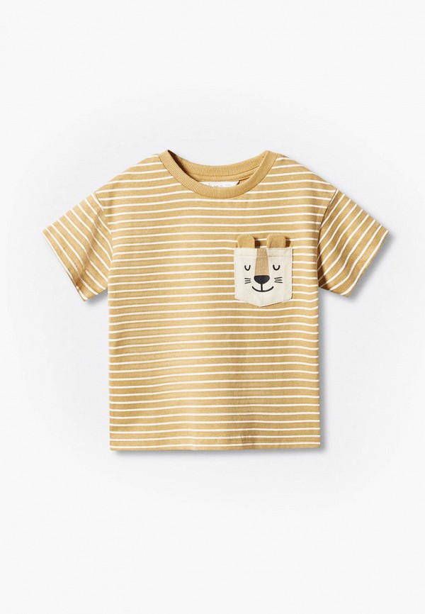 

Футболка Mango Kids, Коричневый, POCKET