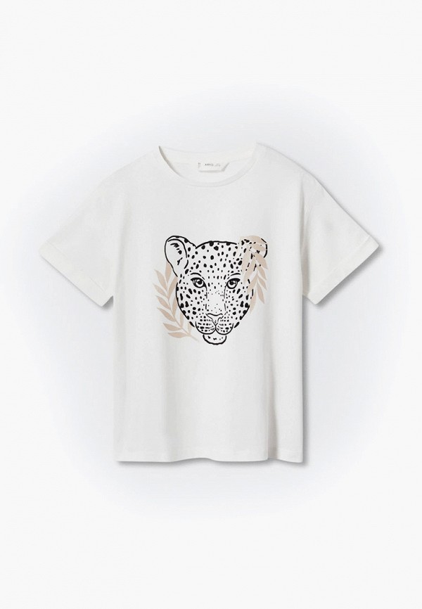 

Футболка Mango Kids, Белый, LEOPARD