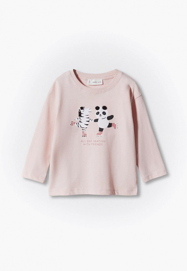 

Лонгслив Mango Kids, Розовый, PLAYING