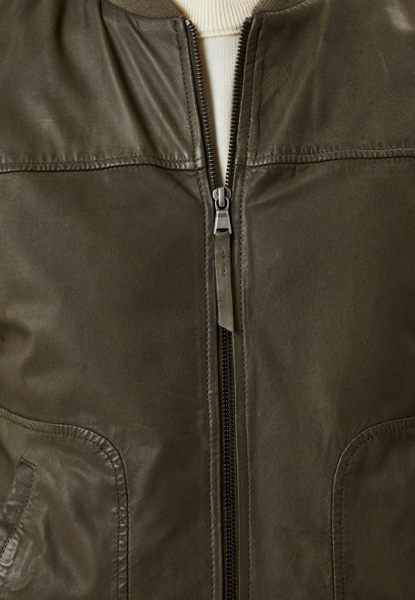 Куртка кожаная Blouson хаки, размер 48, фото 5
