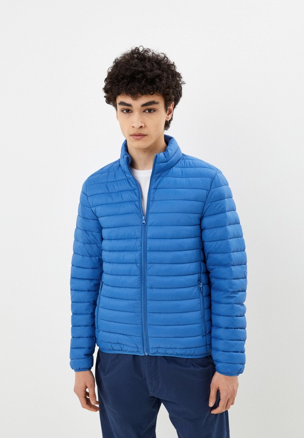 Куртка утепленная United Colors of Benetton голубого цвета
