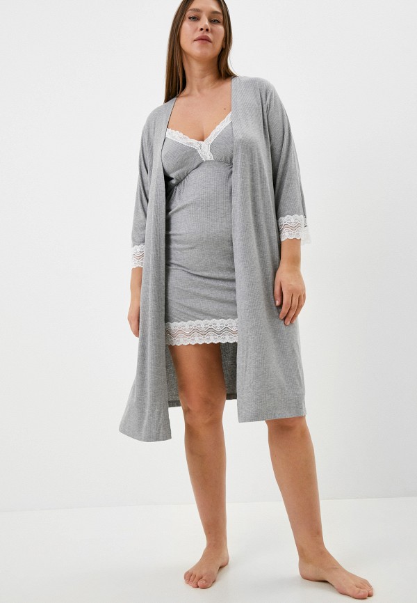 

Халат и сорочка ночная SleepShy, Серый