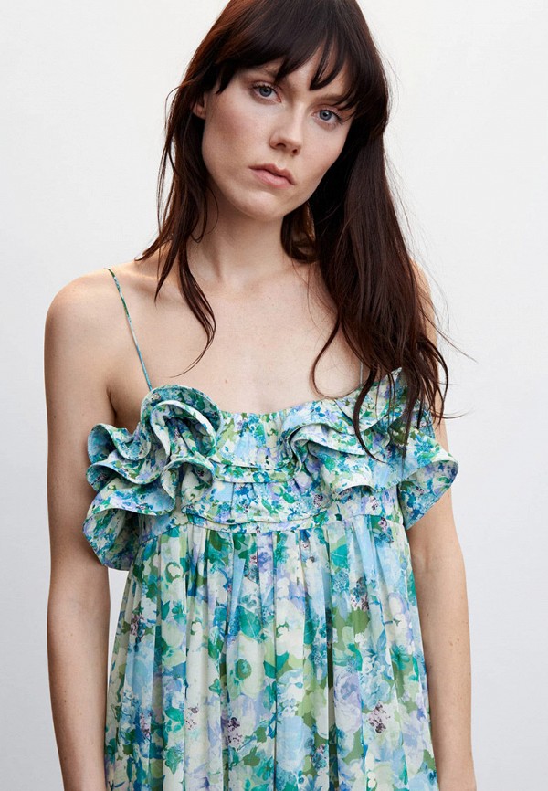 Сарафан Mango бирюзовый, размер 42, фото 4