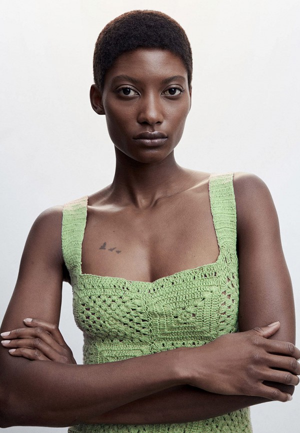 Сарафан Mango зеленый, размер 48, фото 4