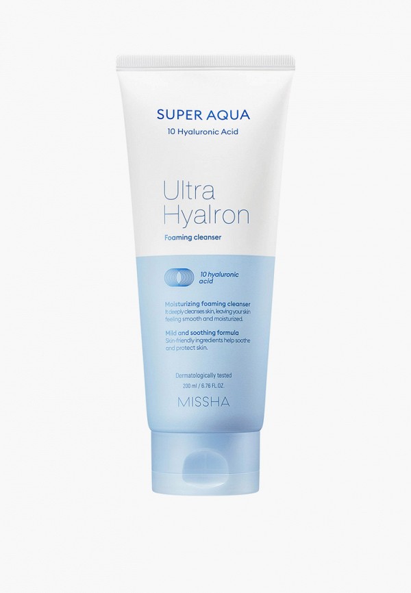 Пенка для умывания Missha и снятия макияжа, Super Aqua Ultra Hyalron, 200 мл