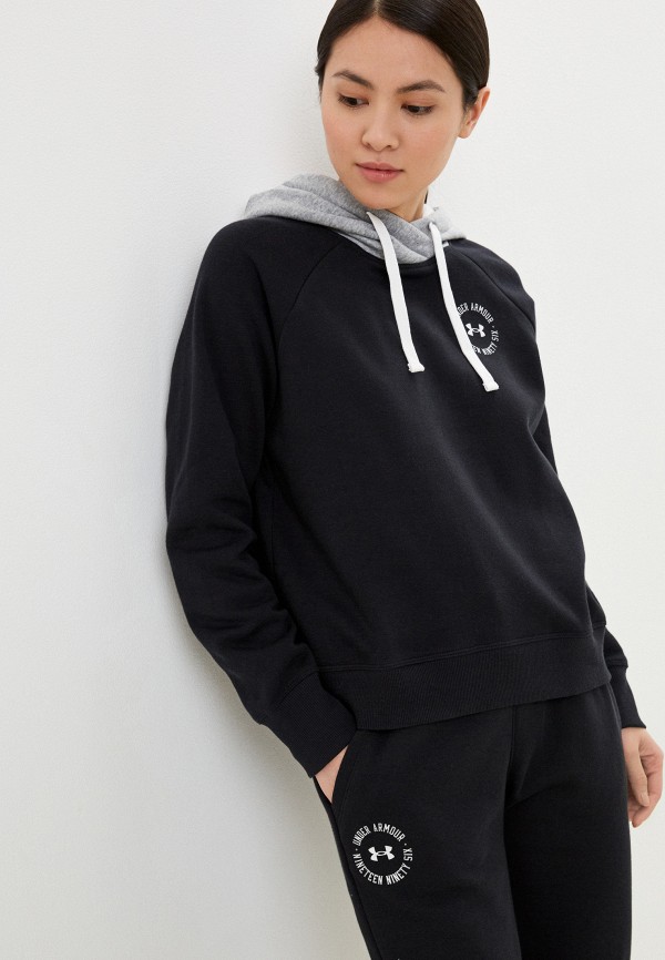 

Худи Under Armour, Черный, RIVAL FLEECE CB HOODIE