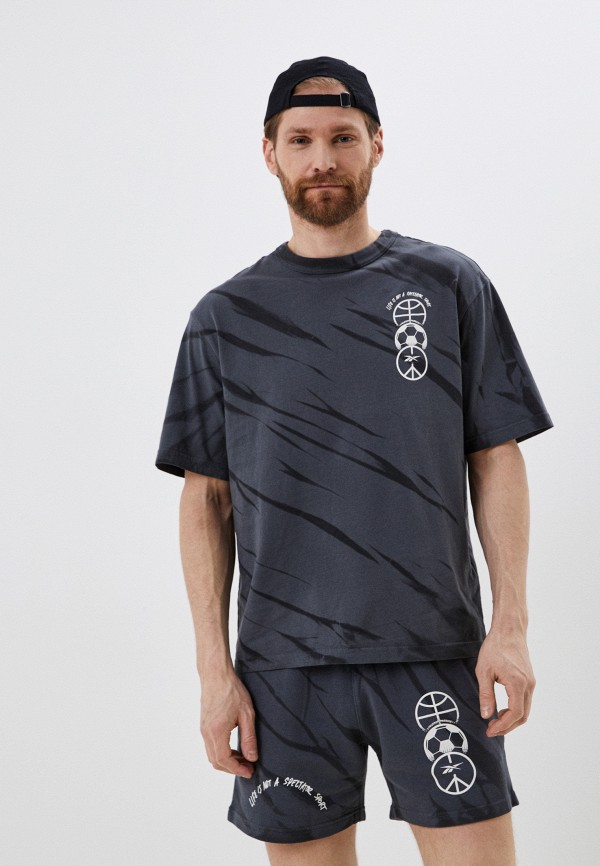 

Футболка Reebok, Серый, CL BLOCK PARTY TEE