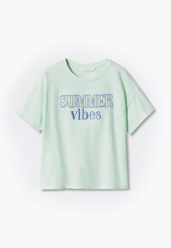 

Футболка Mango Kids, Зеленый, VIBES