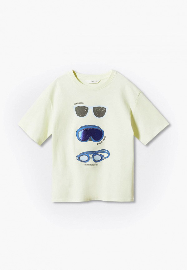 

Футболка Mango Kids, Желтый, GLASSES