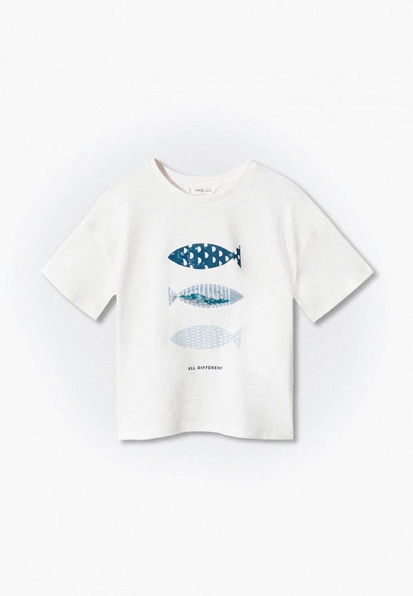 

Футболка Mango Kids, Белый, FISH
