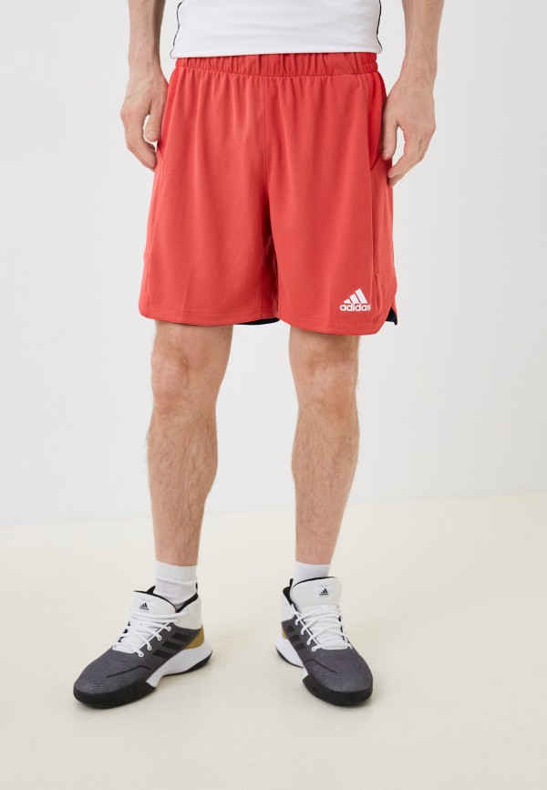 Шорты спортивные adidas красного цвета