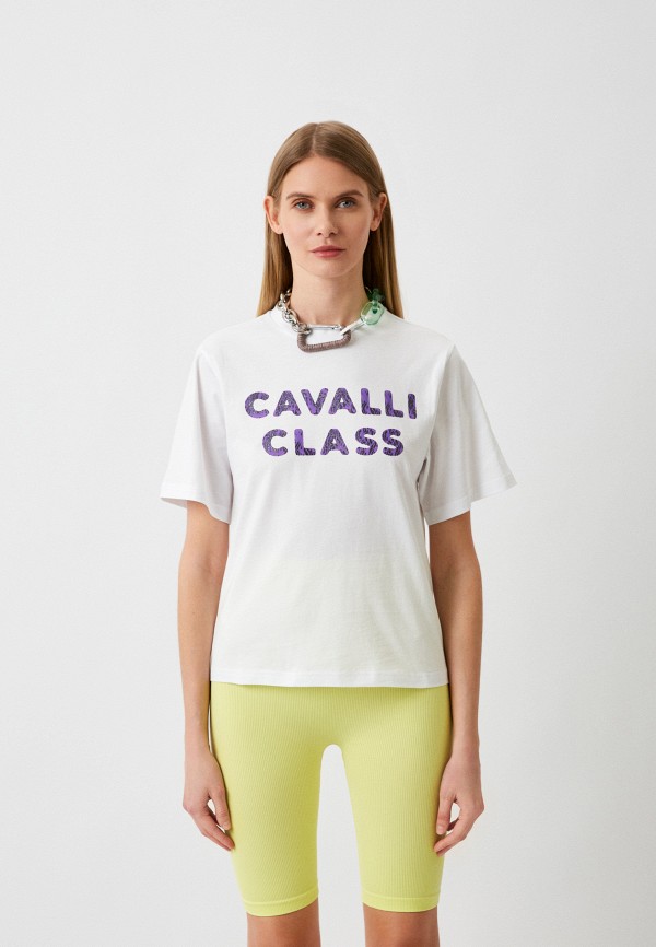 Футболка Cavalli Class белого цвета