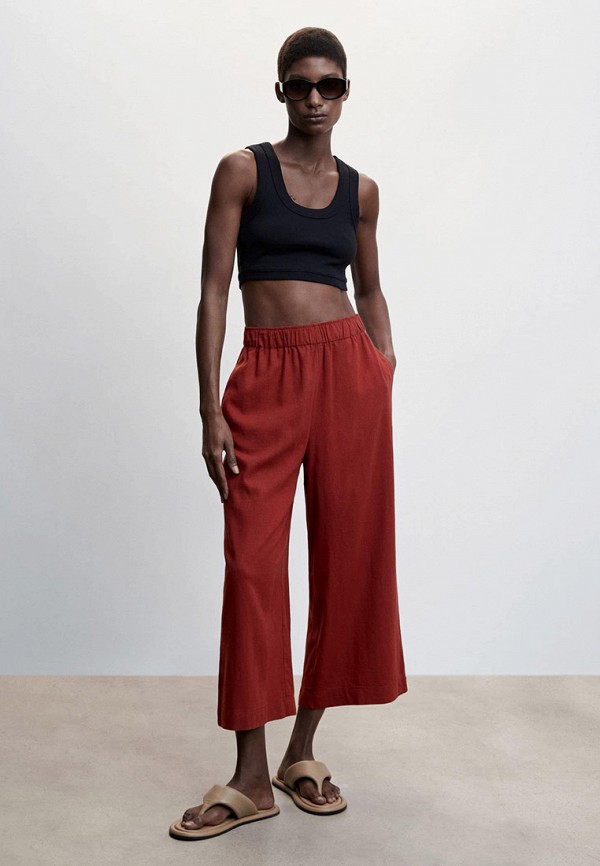 Брюки Mango коричневый, размер 40, фото 2