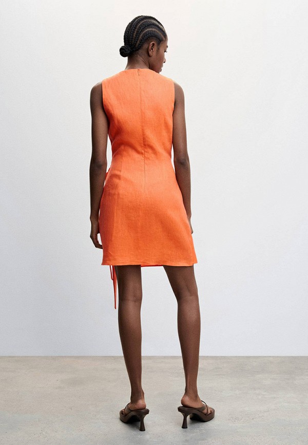 Платье Mango оранжевый, размер 42, фото 3