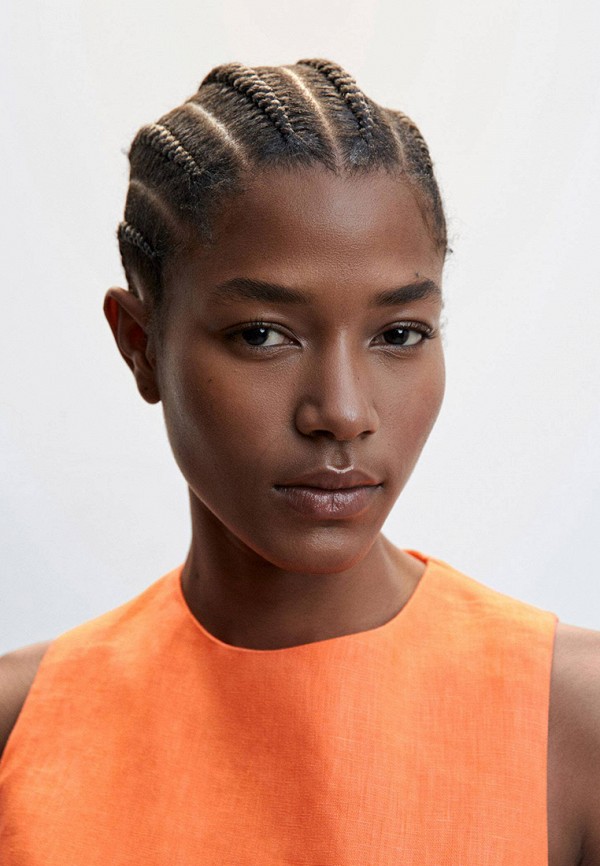 Платье Mango оранжевый, размер 42, фото 4