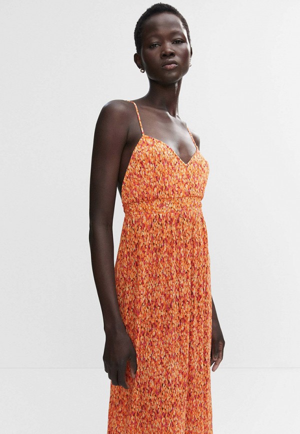 Сарафан Mango оранжевый, размер 42, фото 3