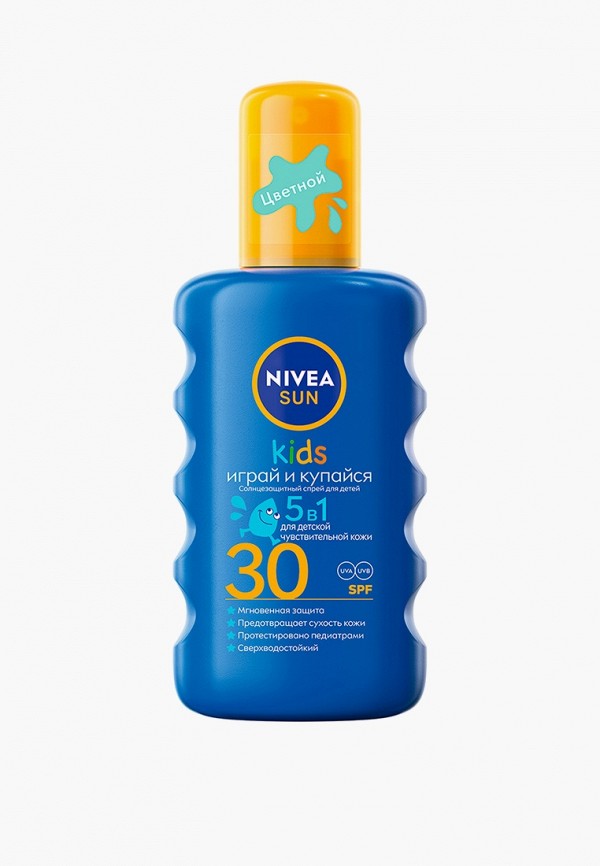 Лосьон для тела Nivea детский солнцезащитный, Играй и купайся, SPF 30+, сверхводостойкий, 200 мл