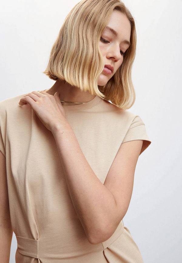 Платье Mango бежевый, размер 50, фото 3