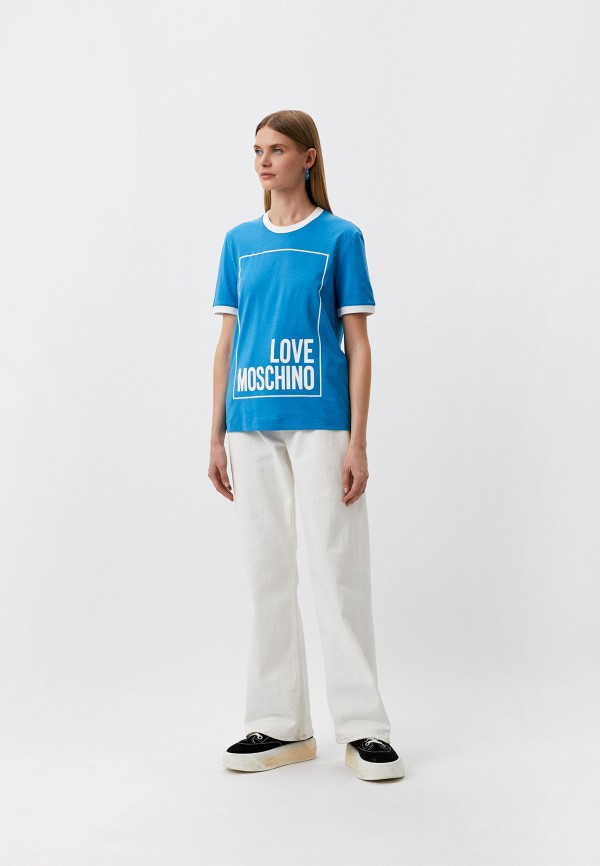 Футболка Love Moschino голубой, размер 40, фото 2
