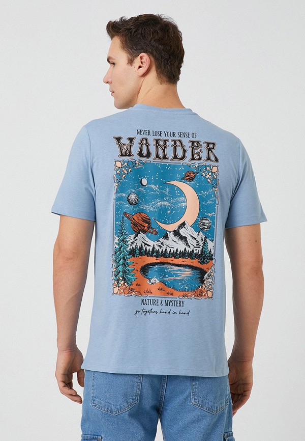 Футболка Koton голубой, размер 56, фото 3