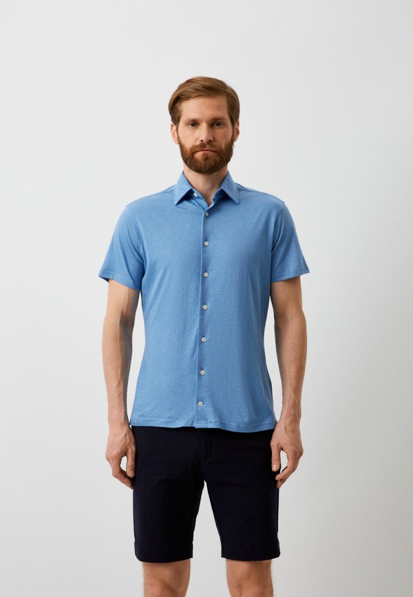 

Рубашка Hackett London, Голубой, COTT/LINEN JERSEY SS