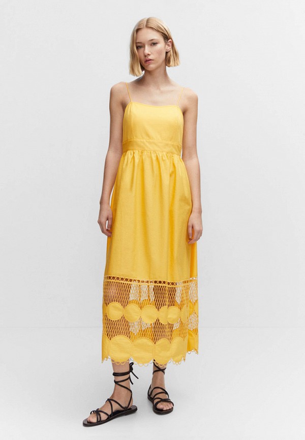 Платье Mango желтого цвета