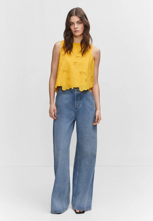 Блуза Mango желтый, размер 44, фото 2