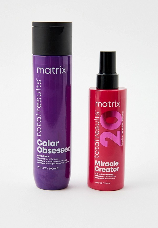 

Набор для ухода за волосами Matrix, Прозрачный, Набор для защиты цвета Color Obsessed, Miracle Creator со скидкой 50% на шампунь